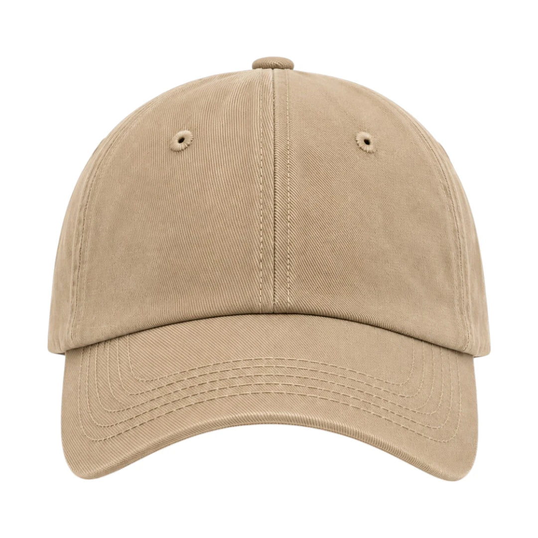 PRIOKA Classic Beige Cotton Baseball Cap
