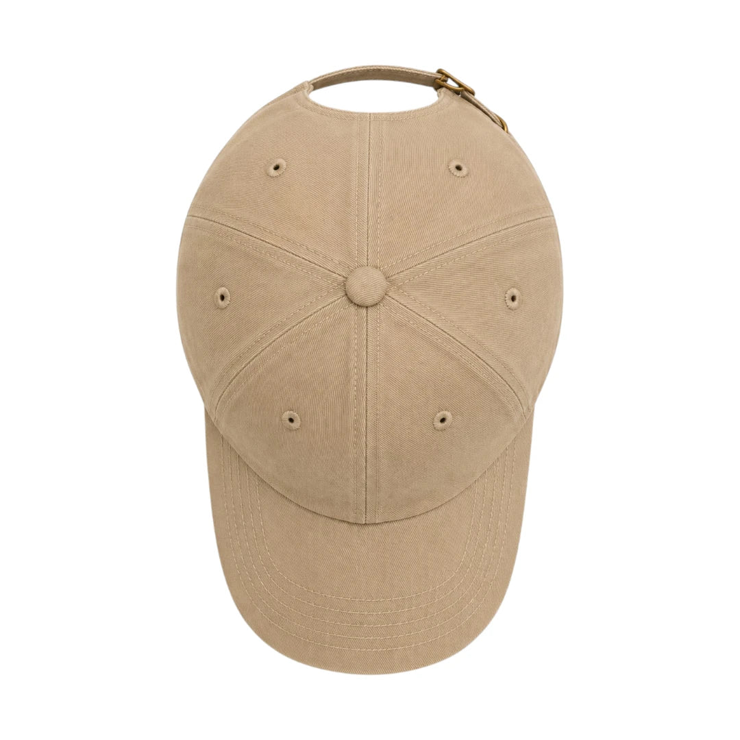PRIOKA Classic Beige Cotton Baseball Cap