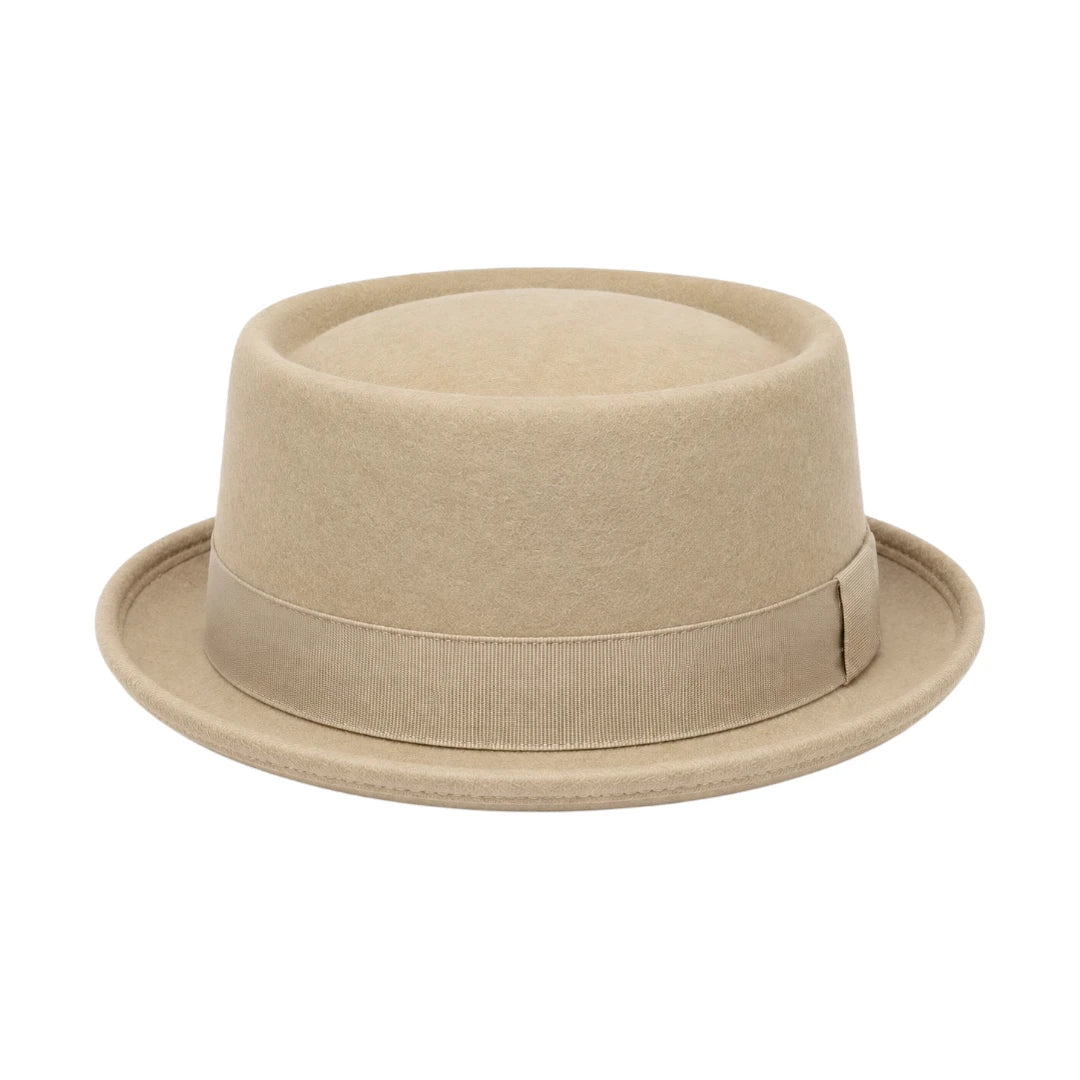 PRIOKA Classic Beige Pork Pie Hat