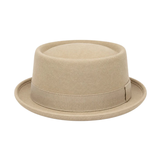 PRIOKA Classic Beige Pork Pie Hat