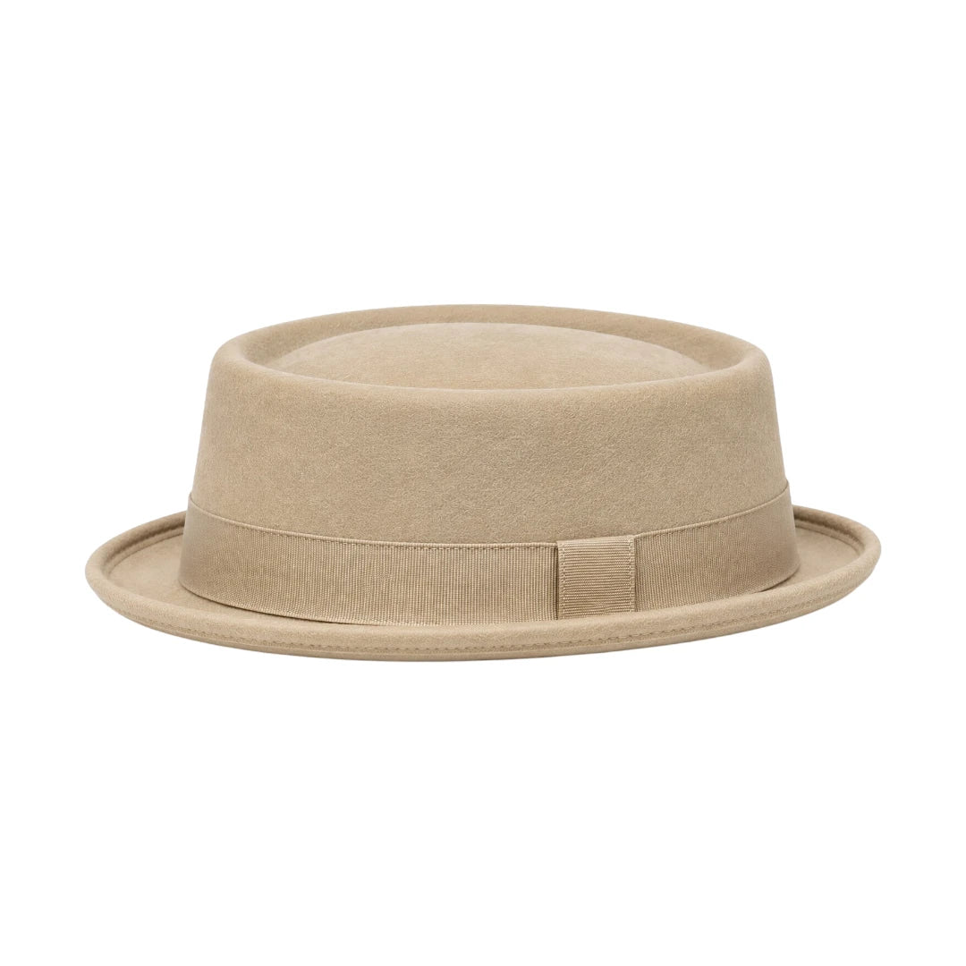 PRIOKA Classic Beige Pork Pie Hat