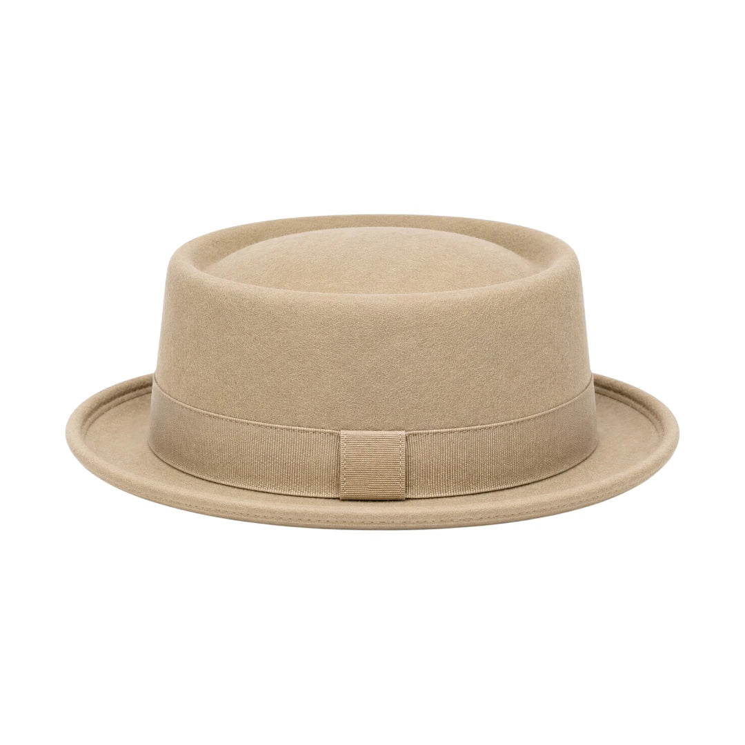 PRIOKA Classic Beige Pork Pie Hat