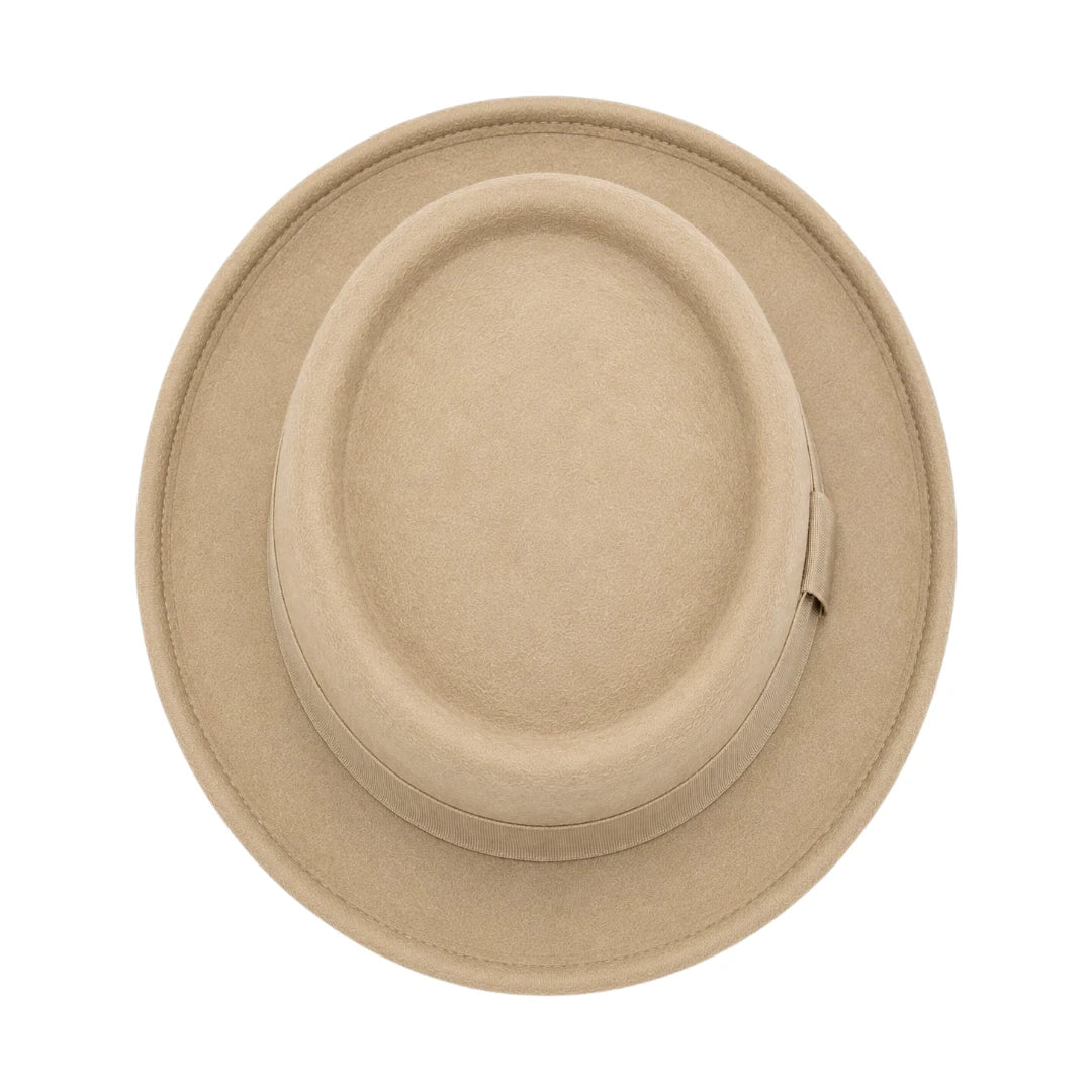 PRIOKA Classic Beige Pork Pie Hat