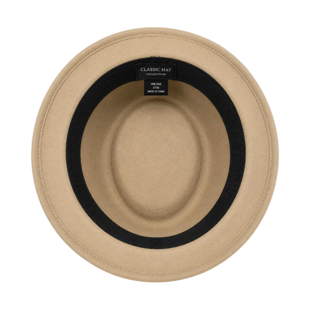 PRIOKA Classic Beige Pork Pie Hat