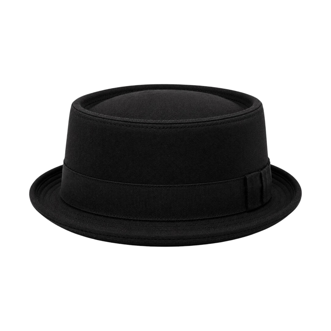 PRIOKA Classic Black Cotton Pork Pie Hat