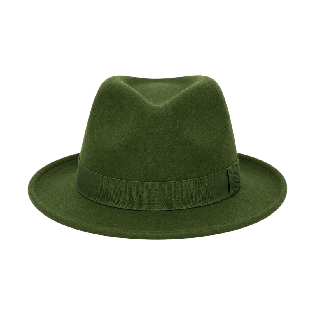 PRIOKA Classic Olive Green Fedora Hat