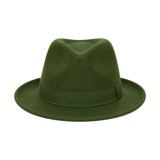 PRIOKA Classic Olive Green Fedora Hat
