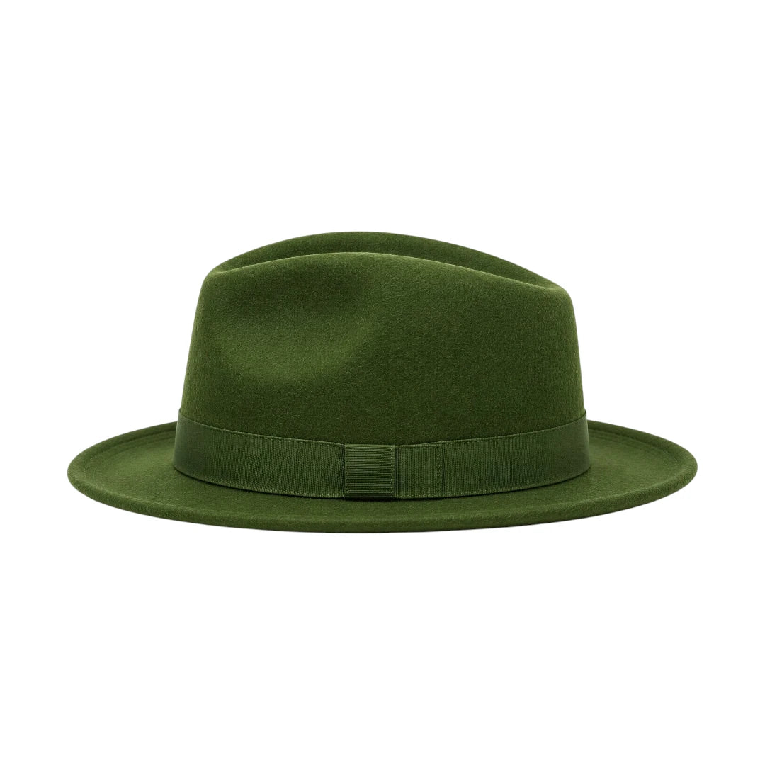 PRIOKA Classic Olive Green Fedora Hat