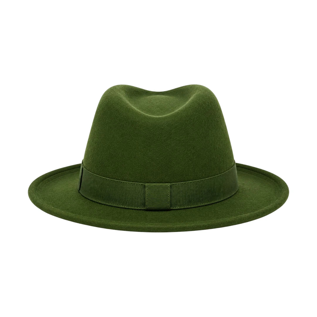PRIOKA Classic Olive Green Fedora Hat
