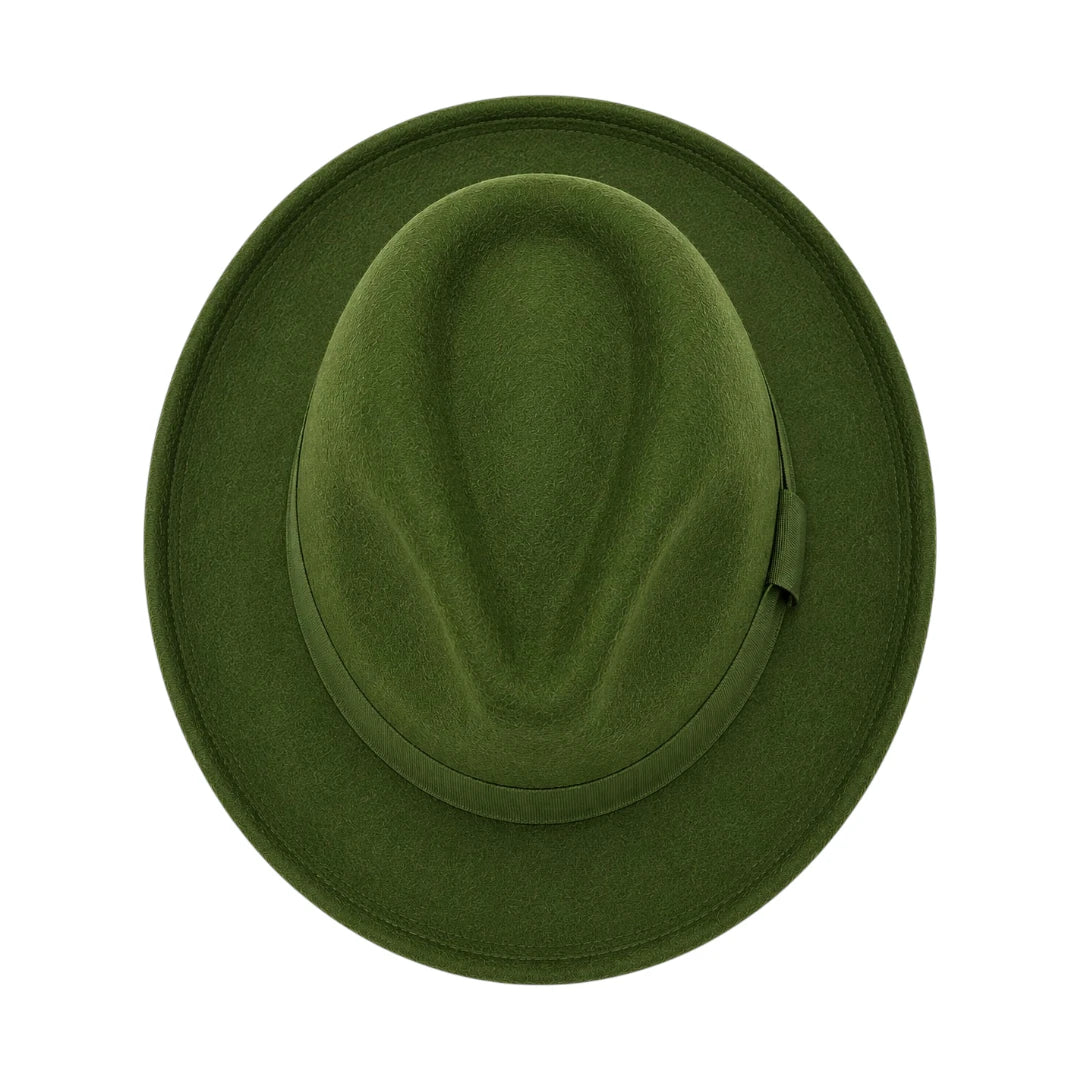 PRIOKA Classic Olive Green Fedora Hat