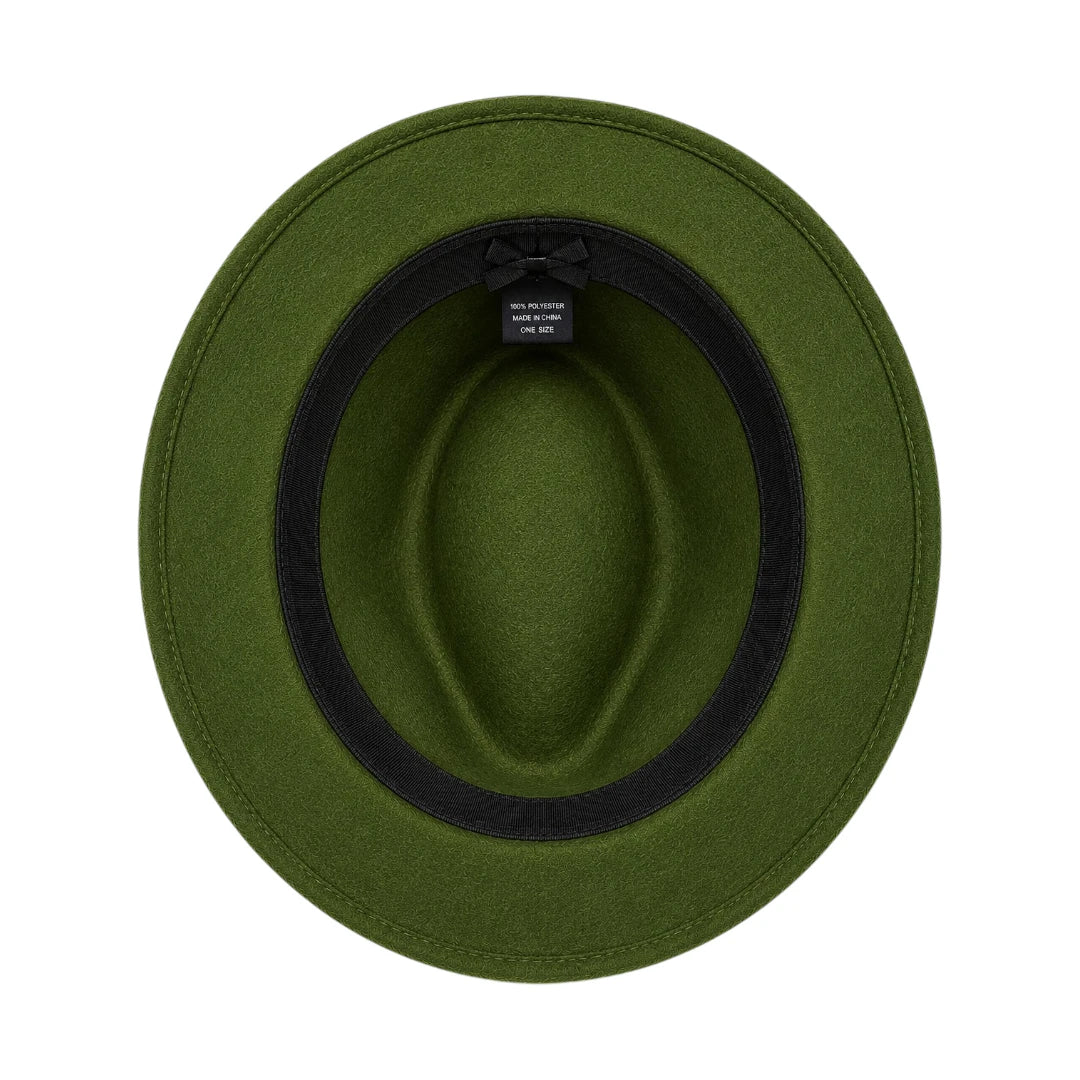 PRIOKA Classic Olive Green Fedora Hat