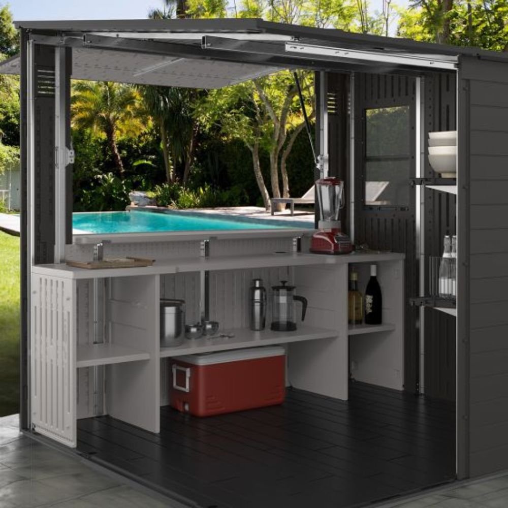 Suncast 8 ft. x 7 ft. Cabana Entertainment Shed BMCB8730T