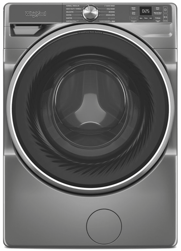 Whirlpool WFW6720RR, 27-Inch, 5.0 cu. ft. Smart Front Load Washer,  FreshFlow Vent System, Silver