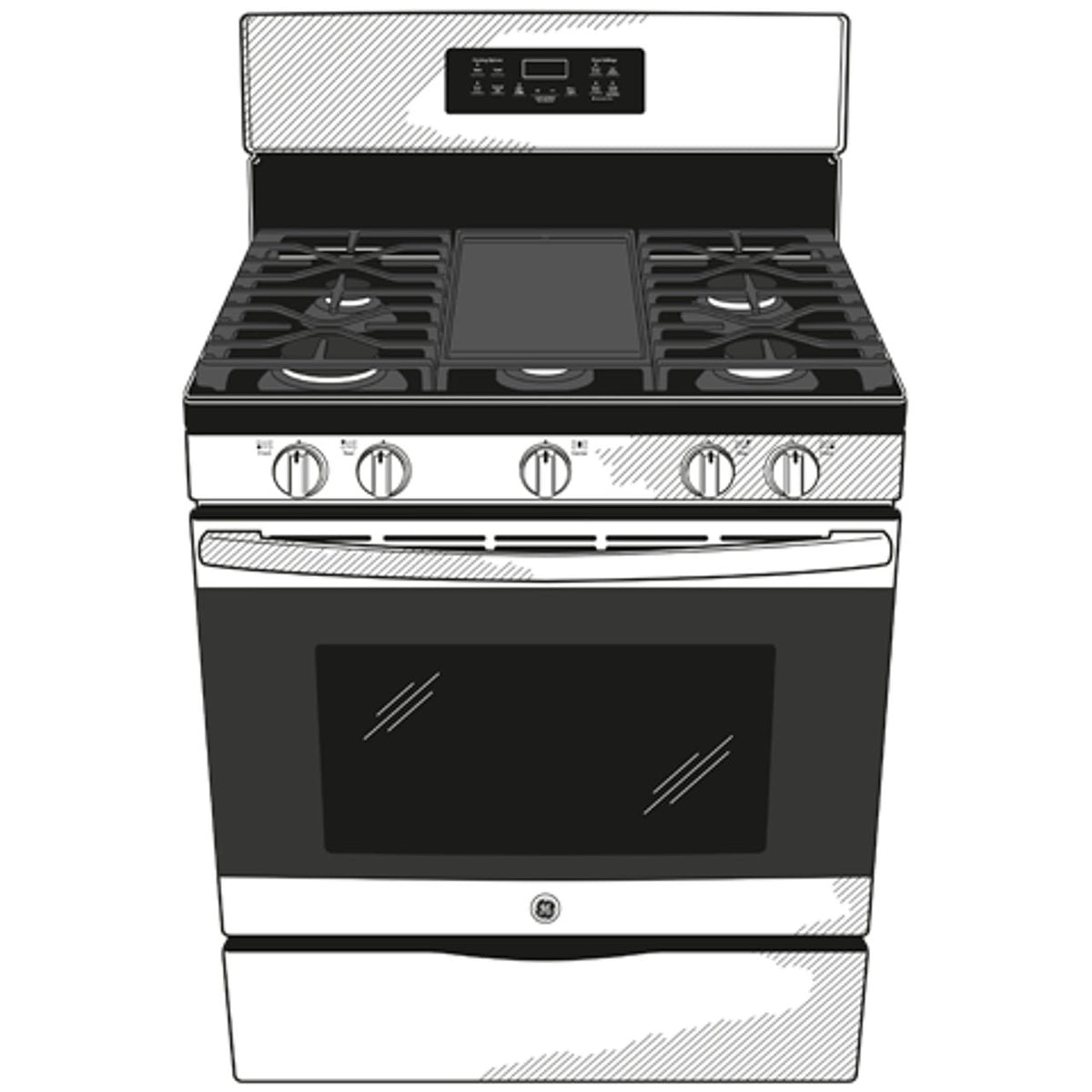 GE 30″ Freestanding Gas Range