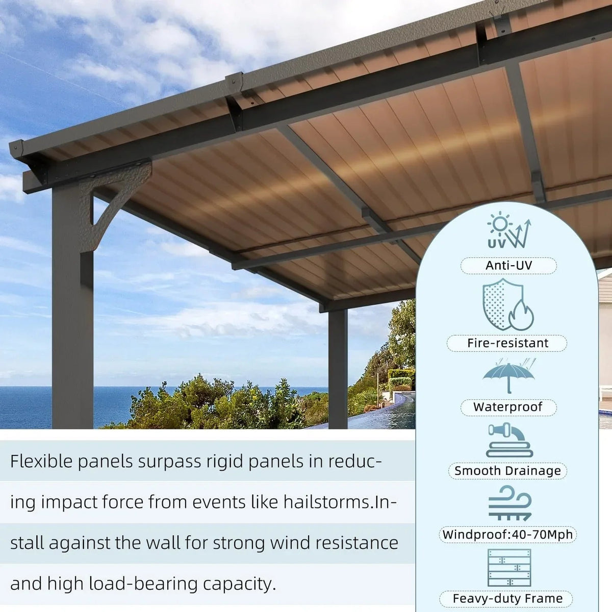 Aecojoy 14×12 ft Aluminum Pergola with Canopys - Prioka