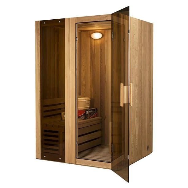 ALEKO StI2ced Cedar Indoor Wet Dry Sauna Steam Room, 3 kW Harvia KIP Heater, 2 Person - Prioka