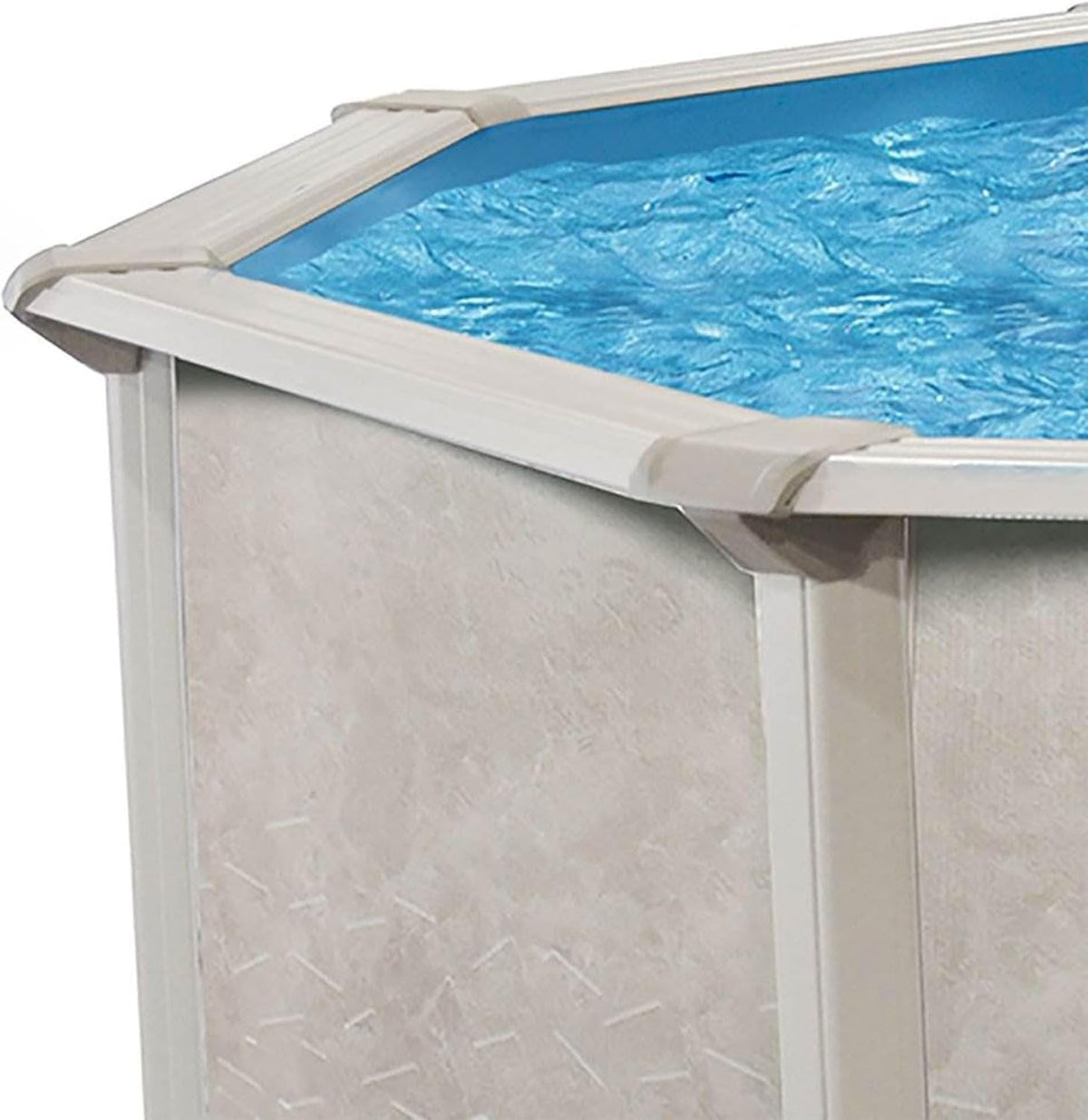 Aquarian 21ft x 52in Round Steel-Frame Above Ground Swimming Pool – Phoenix Series, DIY Outdoor Backyard Pool - Prioka