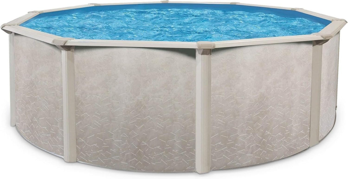 Aquarian 21ft x 52in Round Steel-Frame Above Ground Swimming Pool – Phoenix Series, DIY Outdoor Backyard Pool - Prioka