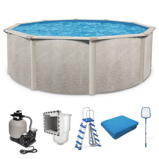 Aquarian Phoenix 21' x 52" Steel Frame Above Ground Swimming Pool Kit with Pump - Prioka