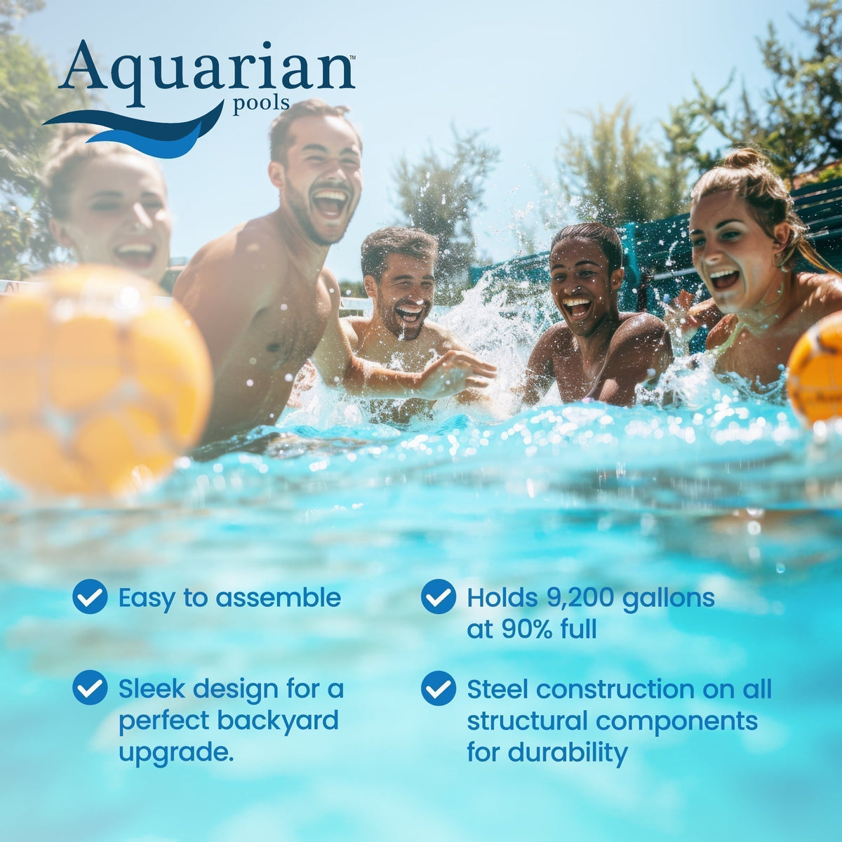Aquarian Venetian 24ft x 52in Above Ground Swimming Pool with Liner and Skimmer - Prioka