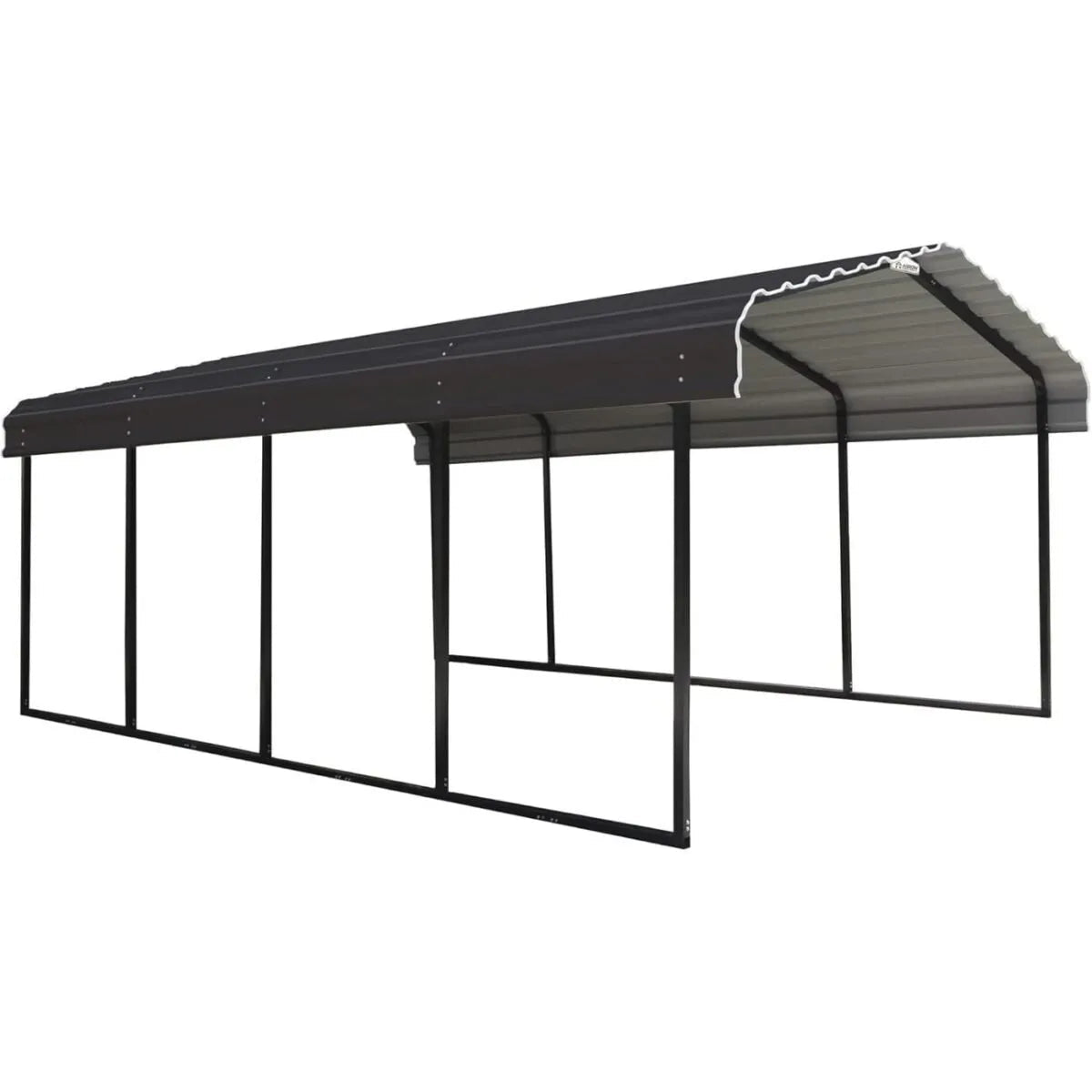 Arrow 12 x 20 x 7 ft Steel Carport Kit, Eggshell - Prioka