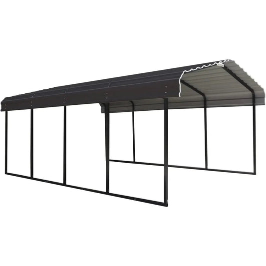 Arrow 12 x 20 x 7 ft Steel Carport Kit, Eggshell - Prioka