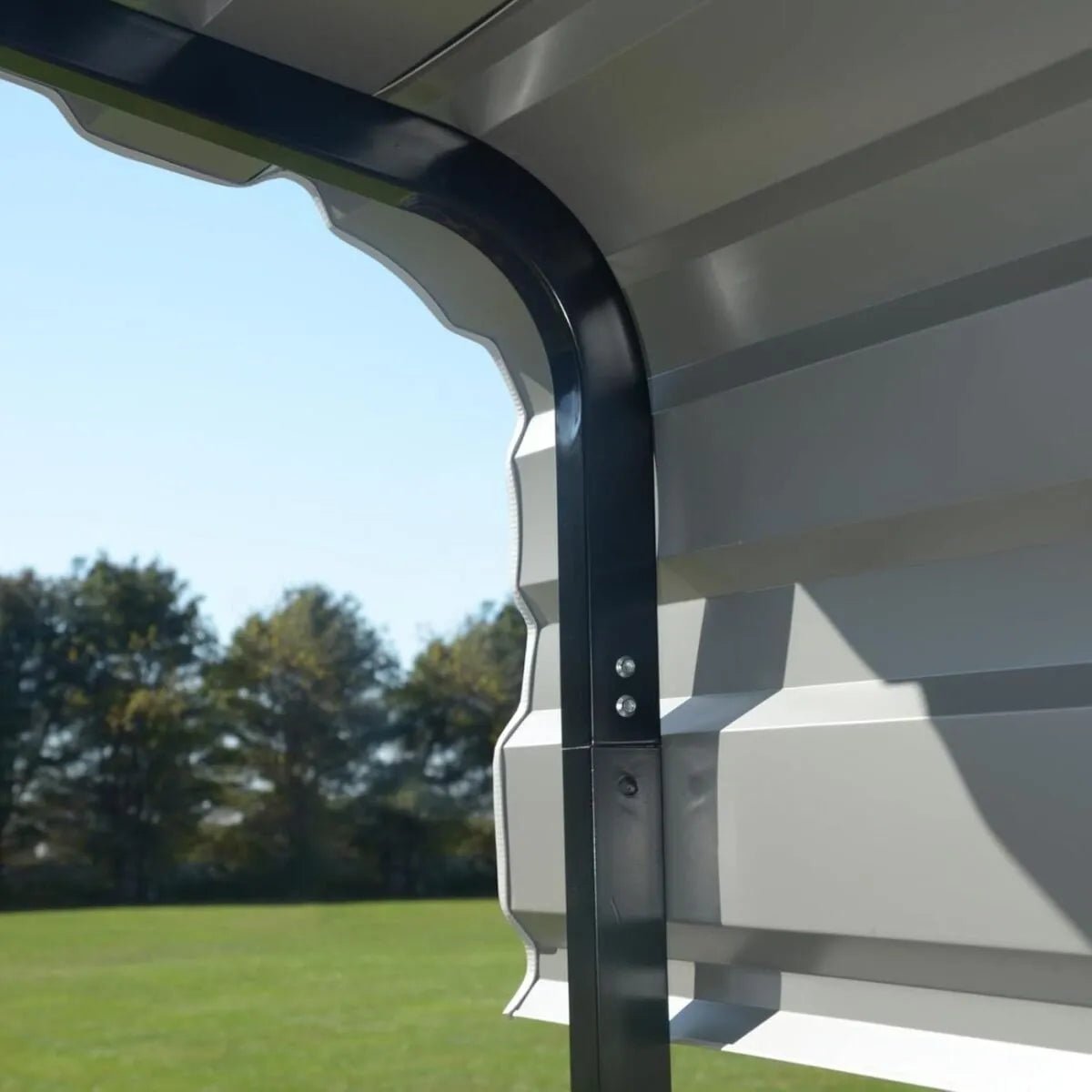 Arrow 12 x 20 x 7 ft Steel Carport Kit, Eggshell - Prioka