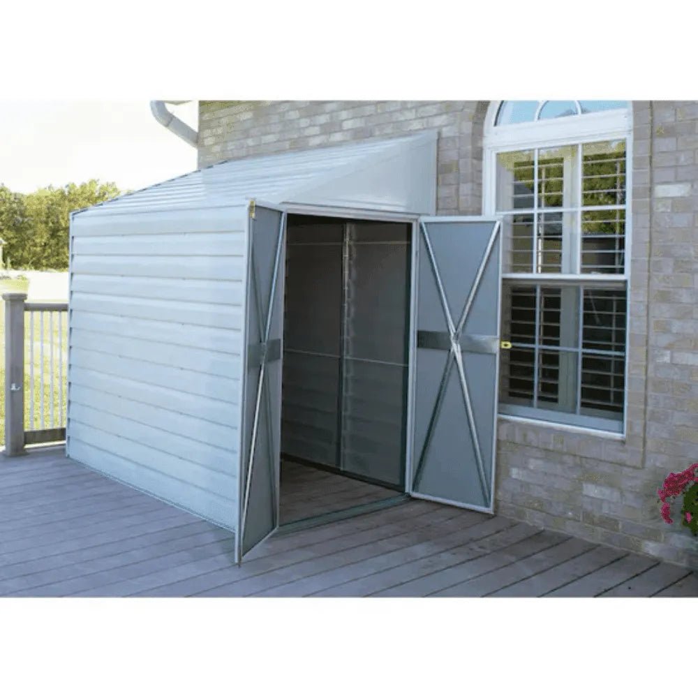 Arrow Yardsaver 4 x 7 ft. Galvanized Steel Lean-To Outdoor Storage Shed, Eggshell - Prioka