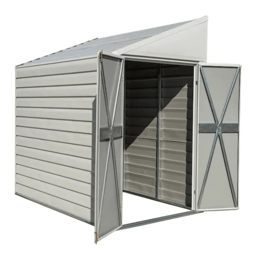 Arrow Yardsaver 4 x 7 ft. Galvanized Steel Lean-To Outdoor Storage Shed, Eggshell - Prioka