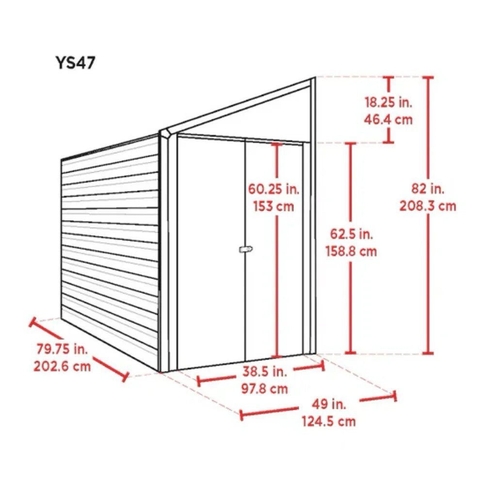 Arrow Yardsaver 4 x 7 ft. Galvanized Steel Lean-To Outdoor Storage Shed, Eggshell - Prioka