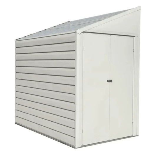 Arrow Yardsaver 4 x 7 ft. Galvanized Steel Lean-To Outdoor Storage Shed, Eggshell - Prioka