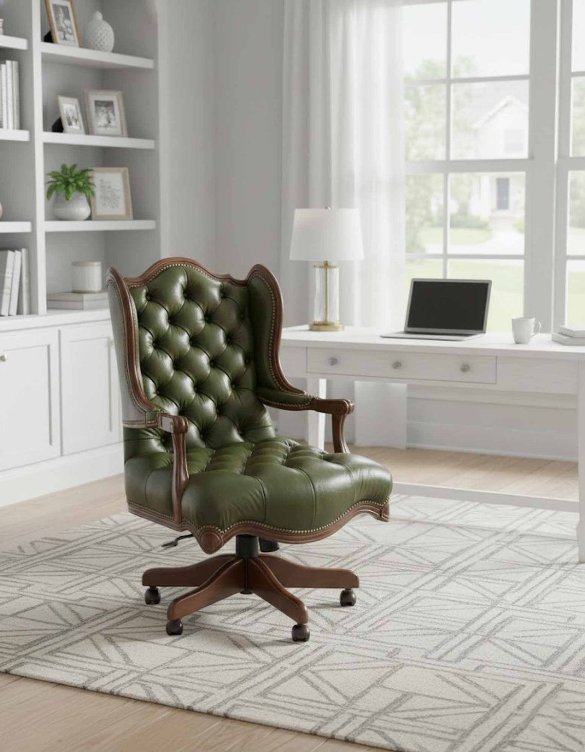 Arthur Leather Tufted Executive Chair - Prioka