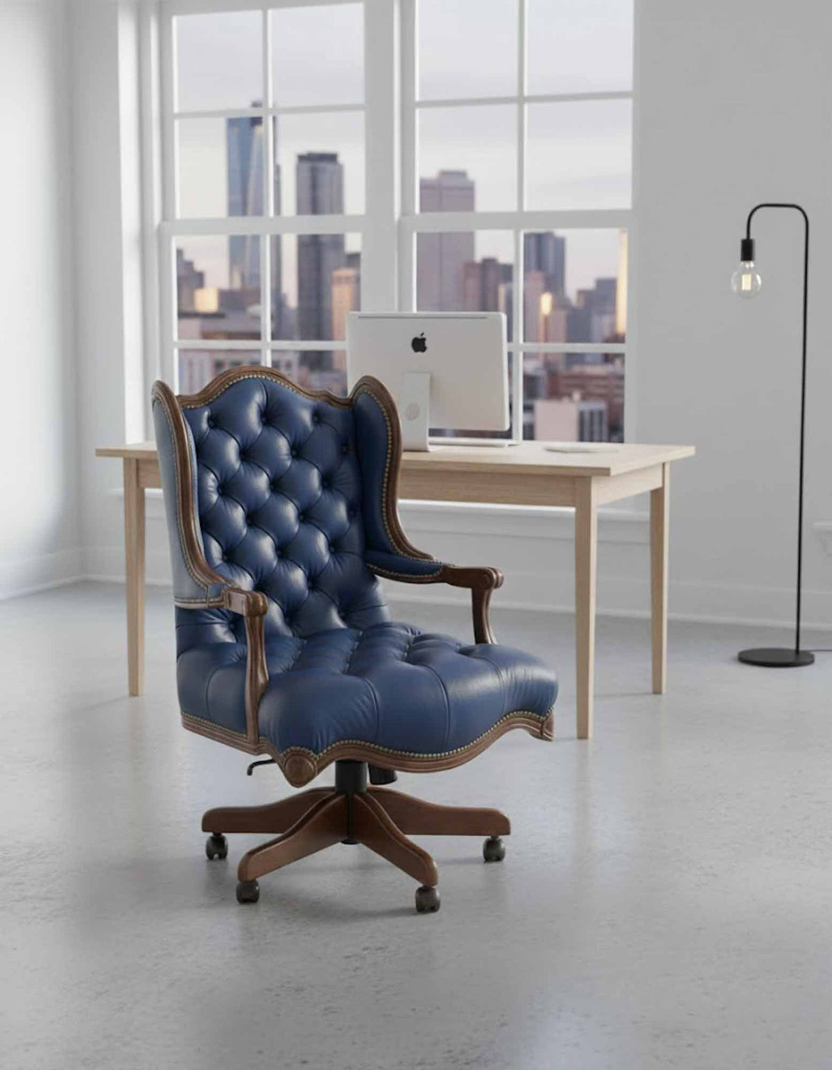 Arthur Leather Tufted Executive Chair - Prioka
