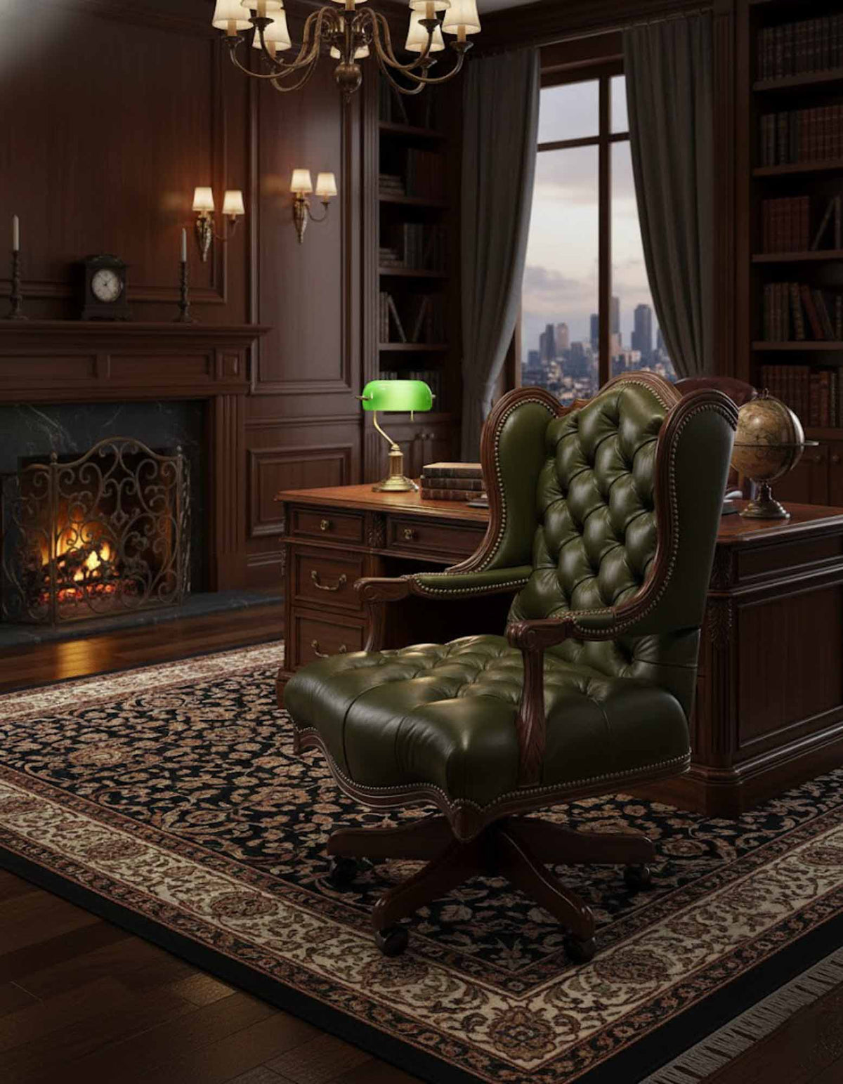 Arthur Leather Tufted Executive Chair - Prioka