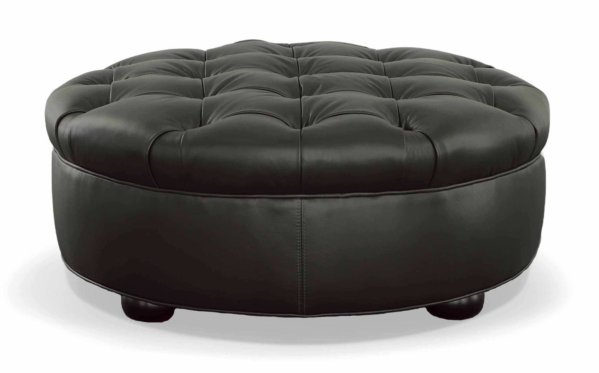 Ashbrook Leather Ottoman - Prioka