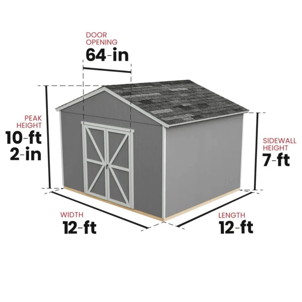 Astoria 12 ft. x 12 ft. Outdoor Wood Storage Shed - Prioka