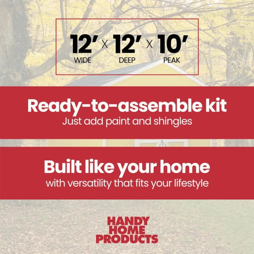Astoria 12 ft. x 12 ft. Outdoor Wood Storage Shed - Prioka