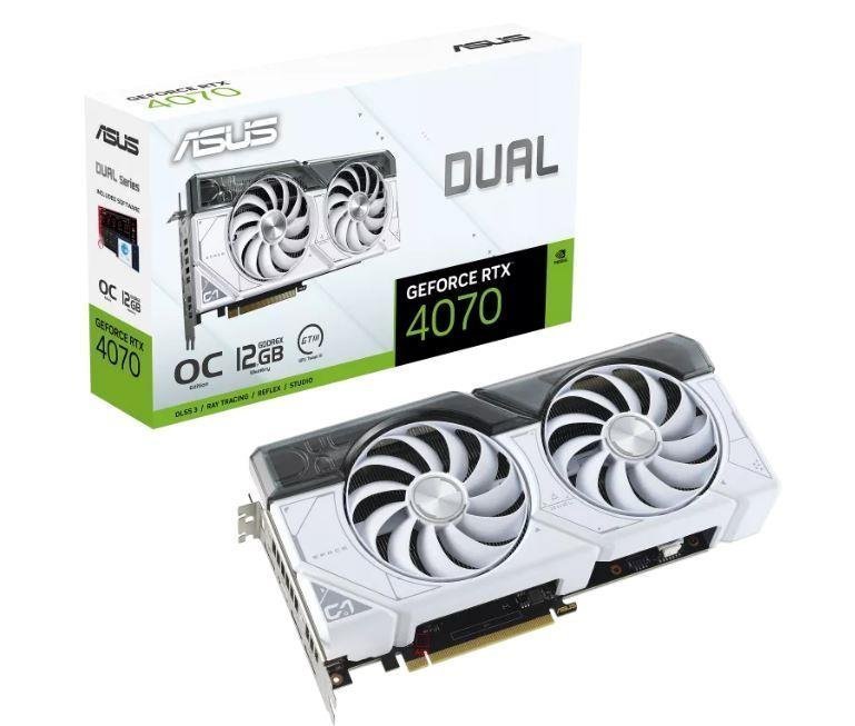 Asus NVIDIA GeForce RTX 4070 12 GB GDDR6X 192 bit PCIE 4.0 16x 1xHDMI 3xDisplayPort DUAL-RTX4070-O12G-WHITE - Prioka