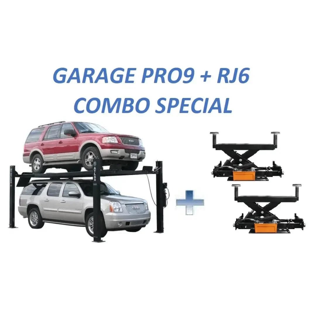 Atlas Pro9000 4 Post Lifts with RJ6 Rolling Jacks - Prioka