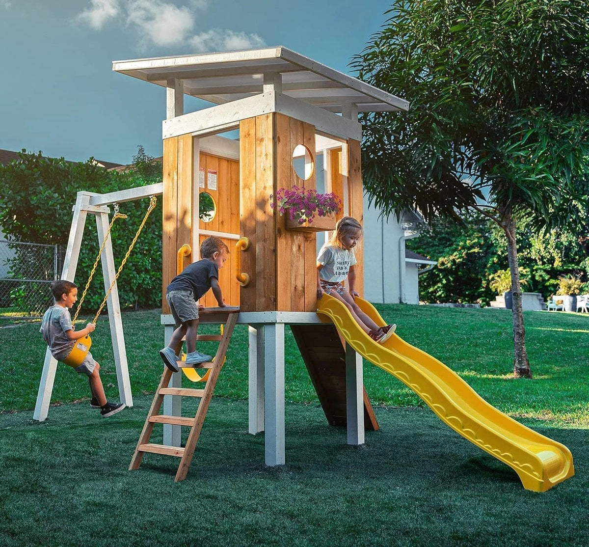 Avenlur Forest Modern Backyard Outdoor Swing Set - Prioka
