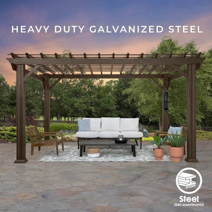 Backyard Discovery 12 ft. x 10 ft. Steel Traditional Pergola - Prioka