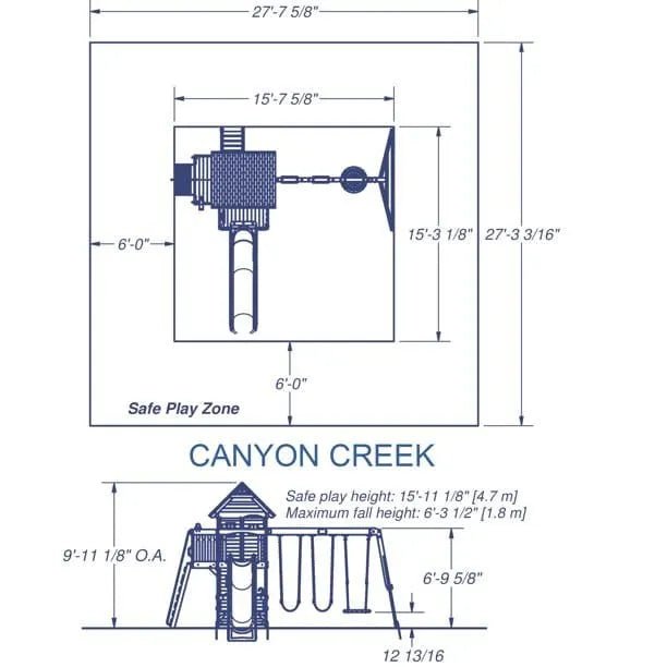 Backyard Discovery Canyon Creek Wooden Swing Set with Slide and Rock Wall - Prioka