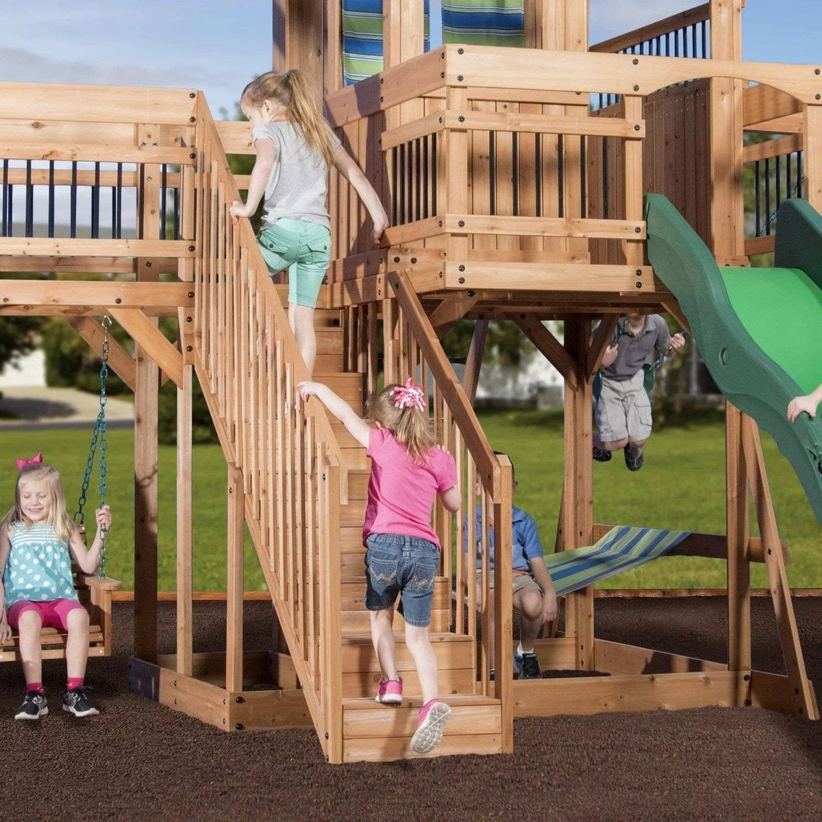 Backyard Discovery Caribbean Cedar Swing Set - Prioka