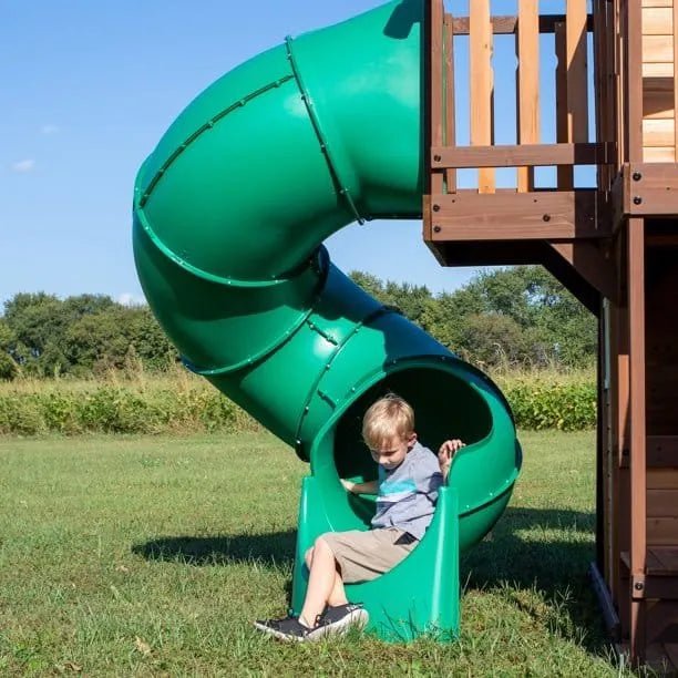 Backyard Discovery Cedar Cove Wooden Swing Set with Dual Slides & Playhouse - Prioka
