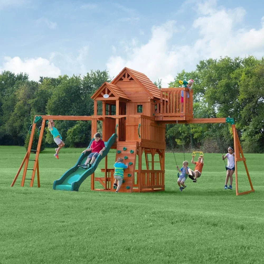 Backyard Discovery Skyfort II Cedar Wood Swing Set - Prioka