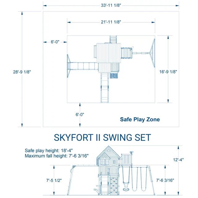 Backyard Discovery Skyfort II Wooden Swing Set with Wave Slide - Prioka