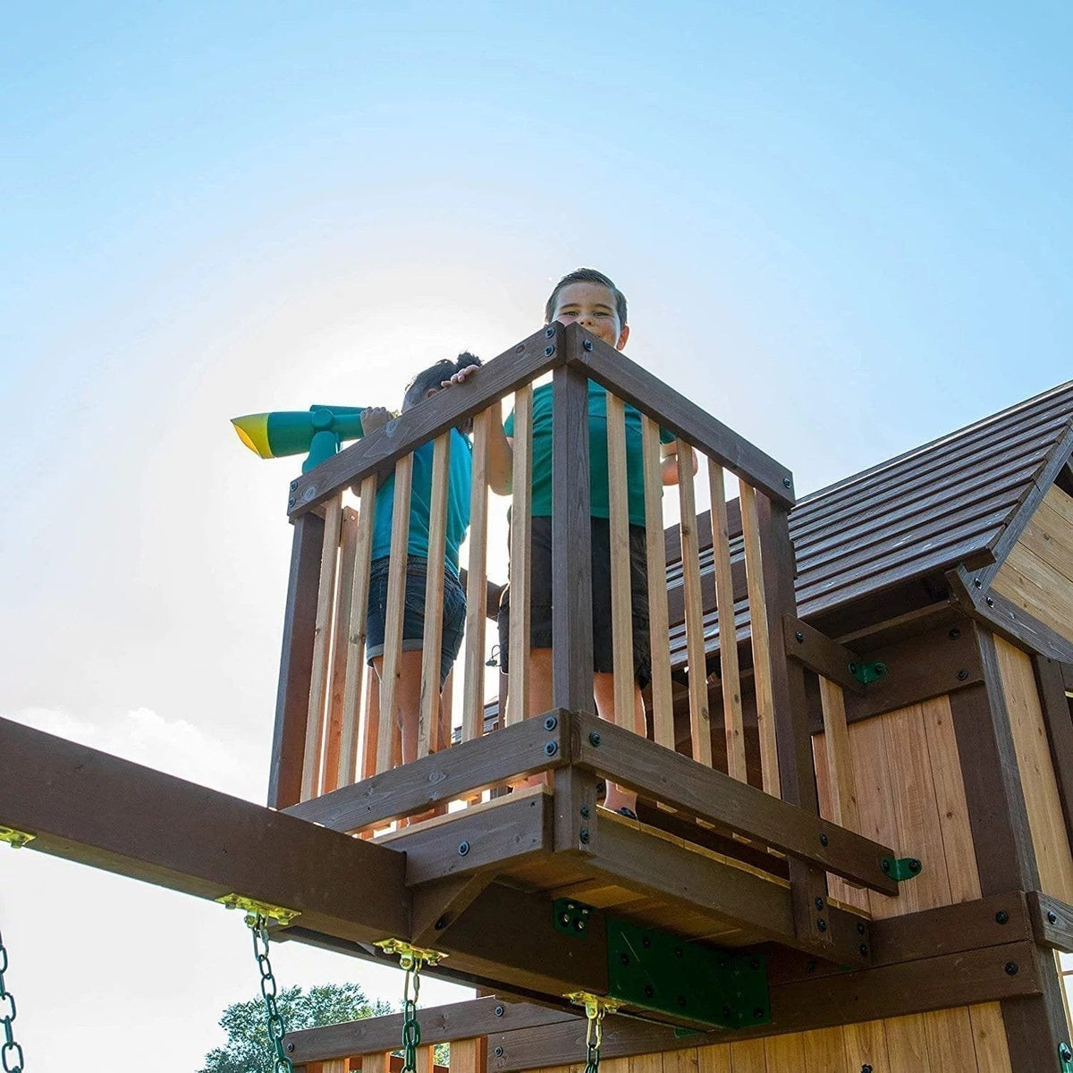 Backyard Discovery Skyfort III Cedar Swing Set w/ Tube Slide – DIY - Prioka