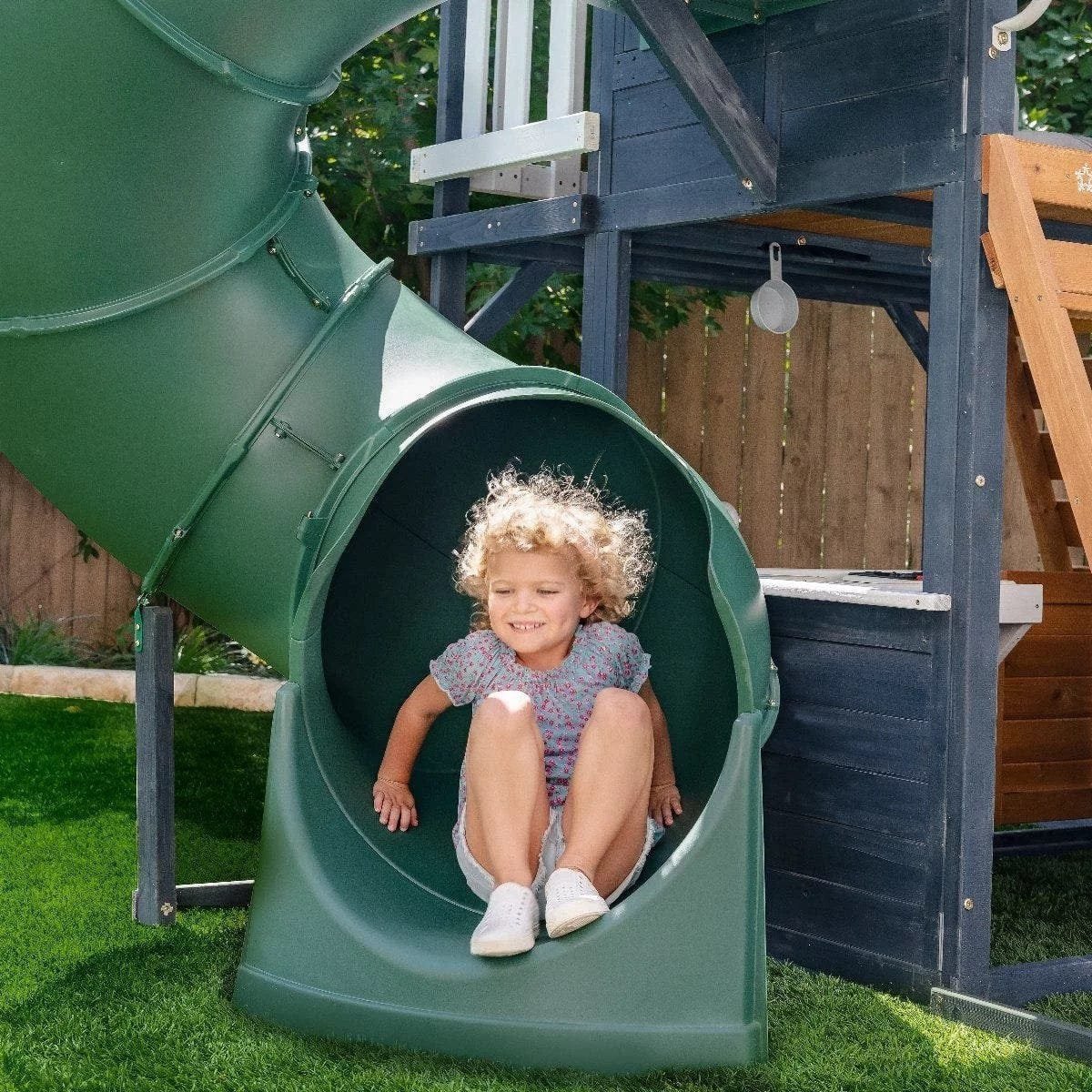 Backyard Discovery Skyfort III Cedar Swing Set w/ Tube Slide – DIY - Prioka