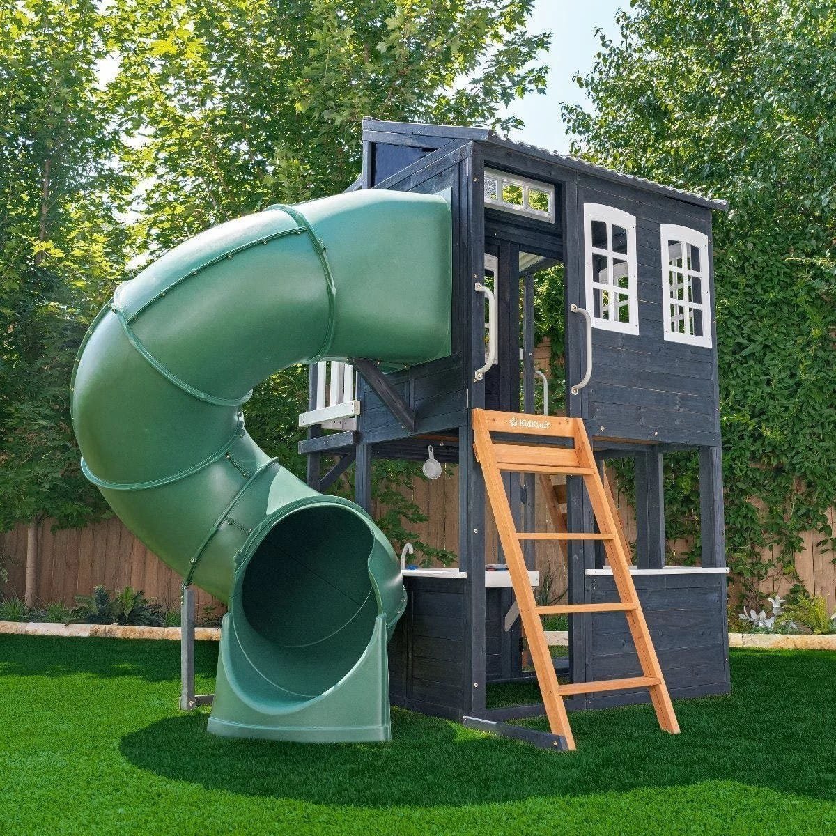 Backyard Discovery Skyfort III Cedar Swing Set w/ Tube Slide – DIY - Prioka