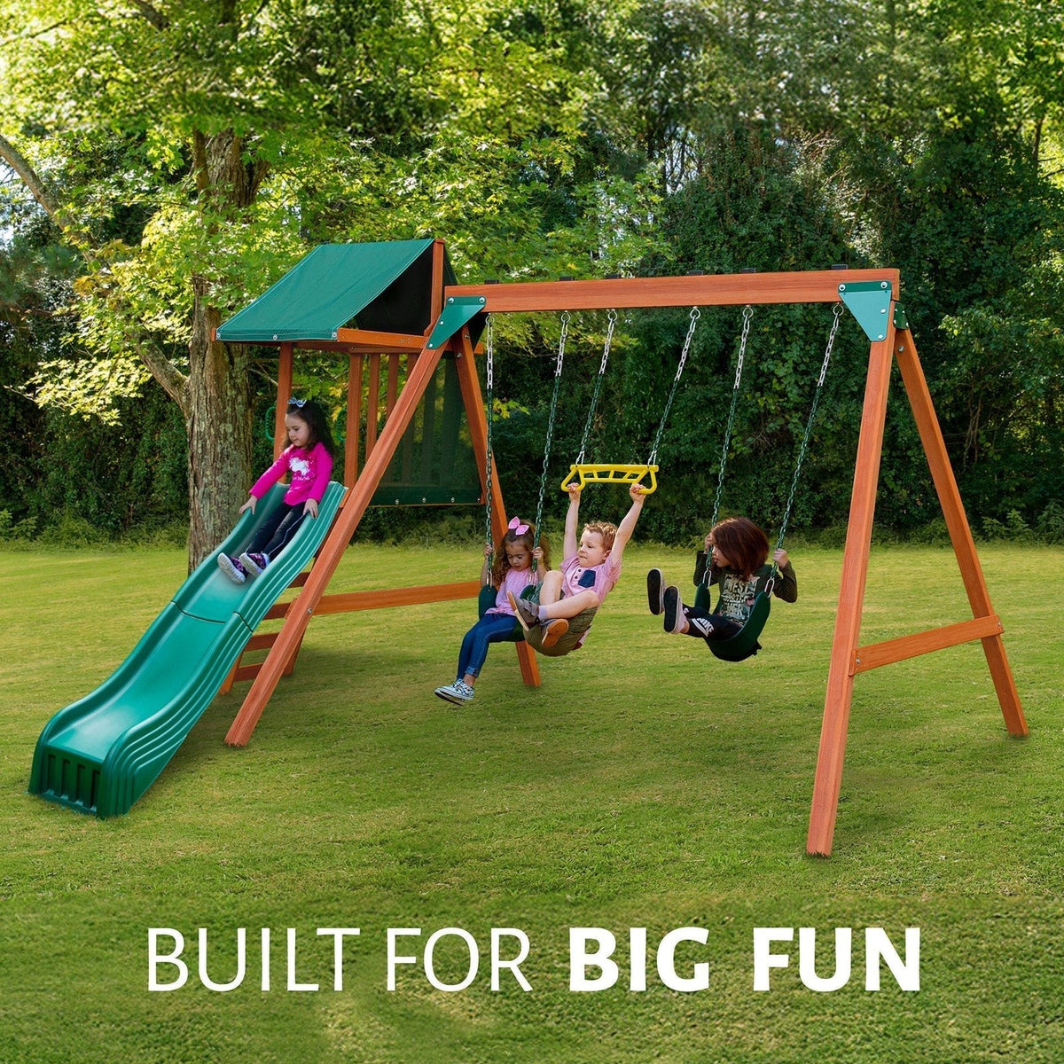 Basic Swing Set with Slide - Prioka
